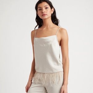 NWT Choosy Drew Feather Satin Camisole Top